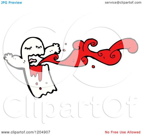 Cartoon Of A Bloody Ghost Royalty Free Vector Illustration By