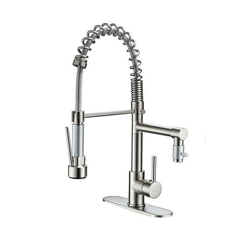 Ces Commercial Kitchen Faucet Pull Down Sprayer 2 Function Stainless Steel Pre Rinse Pot