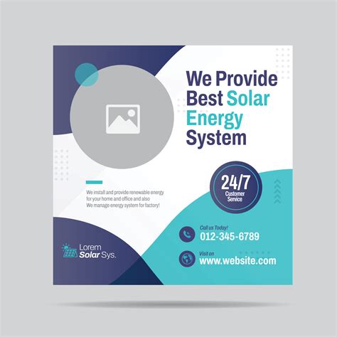 Solar Energy System Social Media Post Template Design And Renewable