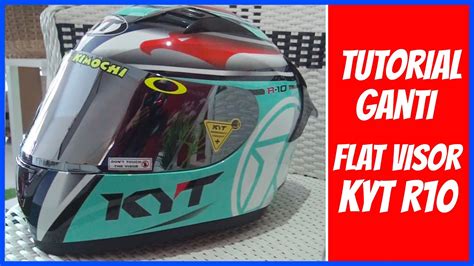 Pasang Flat Visor Iridium Silver Di Helm Kyt R Aquamarine Youtube