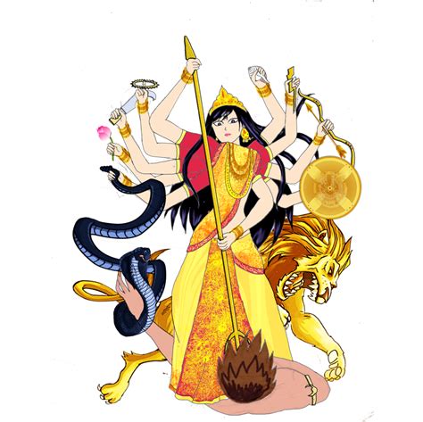 God Art Durga Maa Doraemon