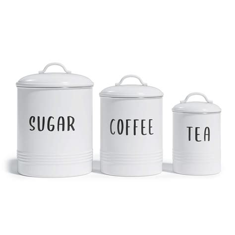 Buy Barnyard Designs White Canister Sets For Kitchen Counter Vintage