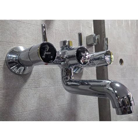 Three Handle Jaquar Florentine Stainless Steel Wall Mixer For Bathroom