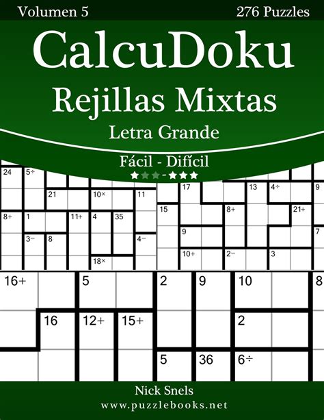 Calcudoku Rejillas Mixtas Impresiones Con Letra Grande De F Cil A