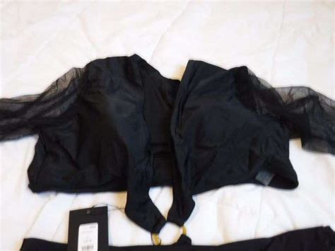 Fashion Nova Black Womens Thong Swimsuit Secret Beach Gateway One Piece Bikini Size XLarge