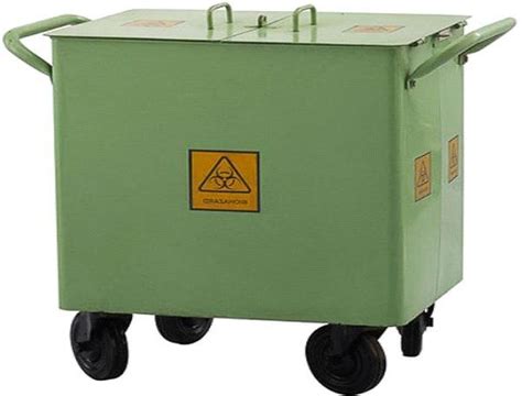 Steri Wheeled Mild Steel Bio Hazard Dustbin Trolley Feature Eco