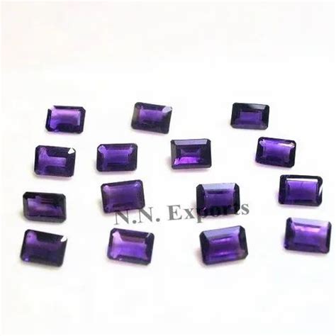 Purple Natural African Amethyst Faceted Octagon Gemstones For