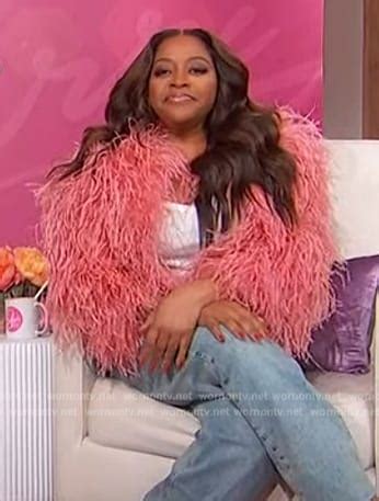 WornOnTV Sherris Pink Feather Trim Jacket On Sherri Sherri Shepherd