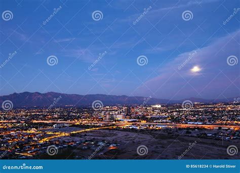 The Tucson City Center At Night Stock Photo Image Of Town Travel