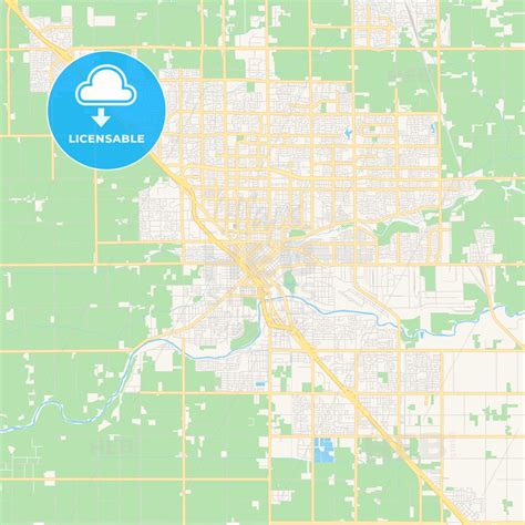 Empty vector map of Modesto, California, USA - HEBSTREITS