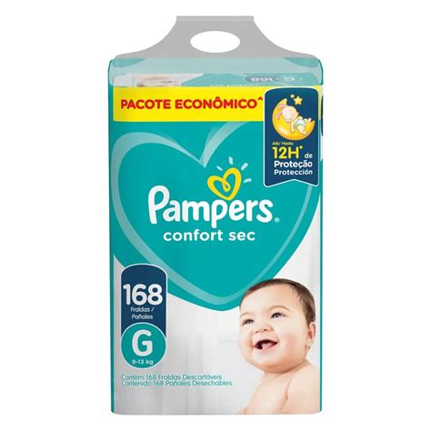 Fraldas Pampers Confort Sec Pacote Econômico Tamanho G 168 Submarino