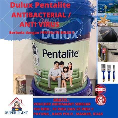 Jual CAT DULUX PENTALITE ANTI BACTERIAL ANTIBAC BRILLIANT WHITE 20L