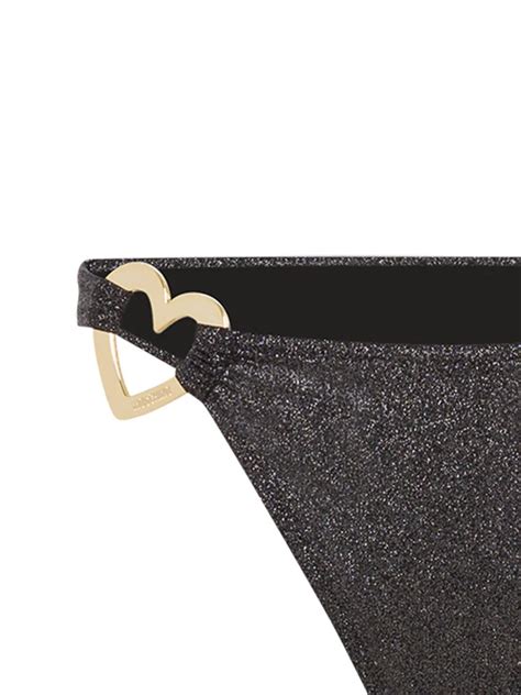Moschino Lurex Bikini Bottom In Black ModeSens