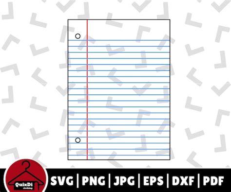 Ruled Notebook Paper SVG Lined Paper Svg Cut File Paper Etsy