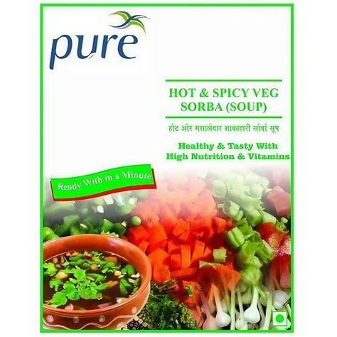 Pure Hot N Spicey Veg Sorba Soup Premix Powder Packaging Type Box Packaging Size Gm At