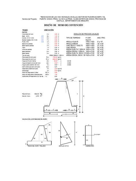 Memoria De Calculo Muro De Contencion Descargar Gratis Pdf Suelo Ingeniería De Edificación