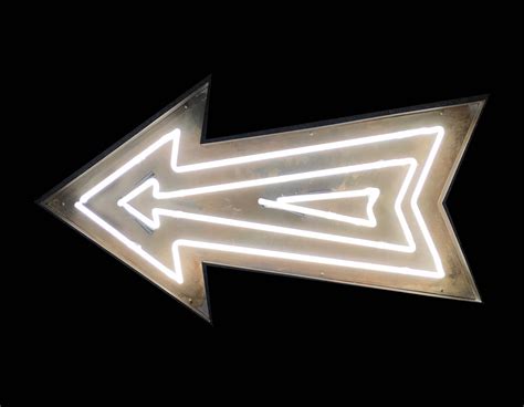 Neon White Arrow Kemp London Bespoke Neon Signs And Prop Hire