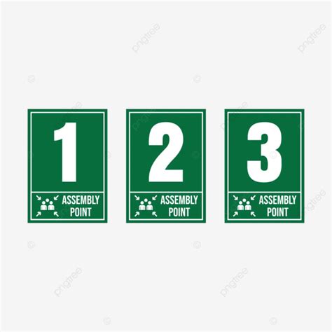 Assembly Point Number Set Vector Assembly Point Number Pack Assembly