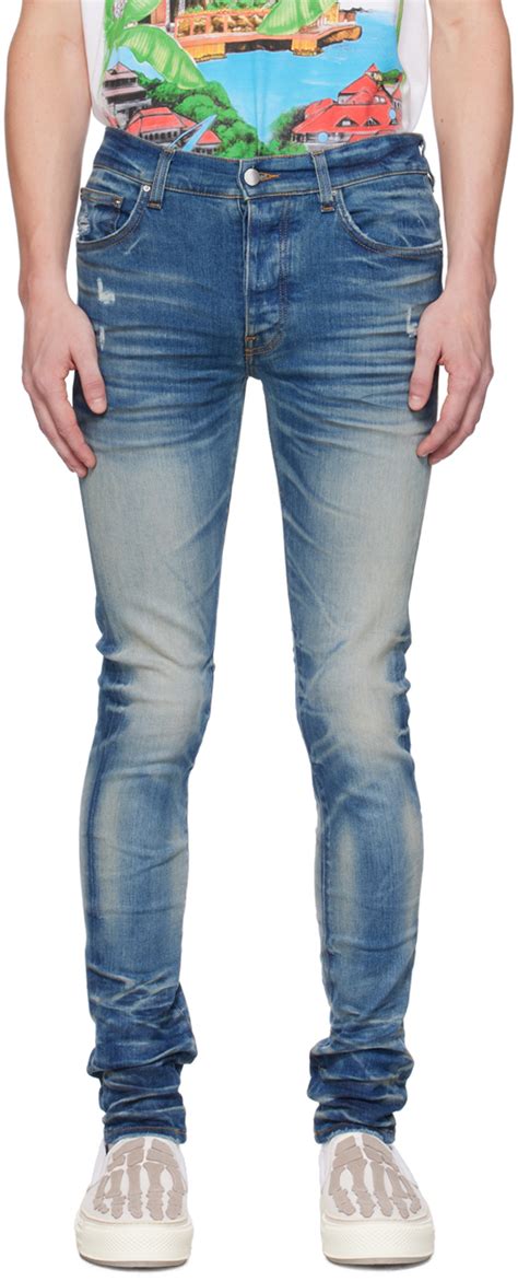 Amiri Jean Bleu Effet D Lav Ssense France