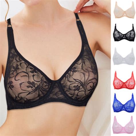 Large Band Lady Bras Unlined Bra Lace Sexy Lingerie Underwire Brassiere Gift Bra EBay