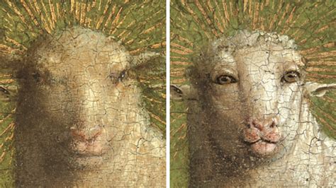 Lamb Of God Painting Restoration Reveals Original Work That Looks