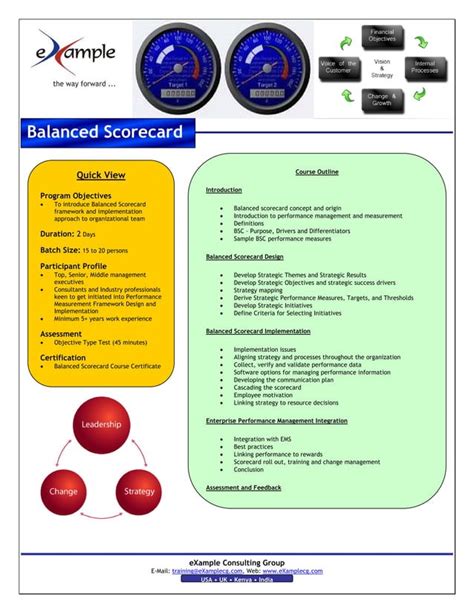 E Xamplecg Balanced Scorecard Training And Certification Brochure Pdf