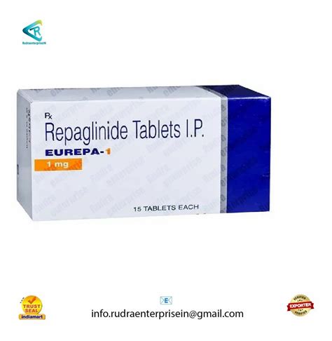 Eurepa 0 5 1 2 Mg Repaglinide Tablets At Rs 150 Stripe