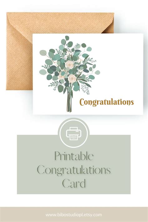 Printable Congratulations Card Congrats Card Wedding Wishes Etsy