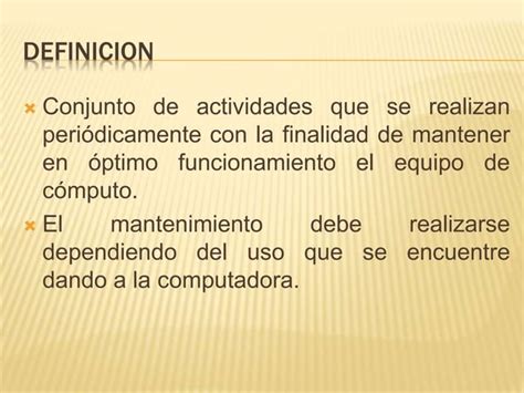 Mantenimiento De Computadoras Ppt