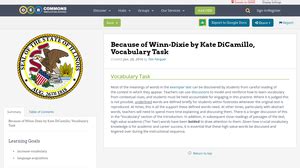 Because of Winn-Dixie by Kate DiCamillo, Vocabulary Task | OER Commons