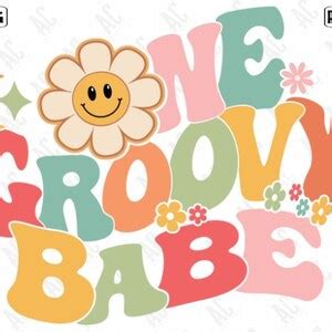 One Groovy Babe Svg Girls Birthday Png Girls First Birthday Etsy