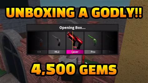 Unboxing A Godly In Murder Mystery 2 4500 Gems Youtube