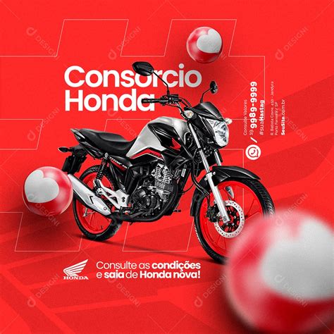 Loja de Motos Consorcio Honda Social Media PSD Editável download