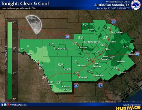 Weather Forecast Office Tonight: Clear & Cool Antonio, TX Lows in the ...