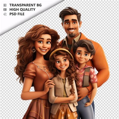 Família Latina Misteriosa Estilo Ultra Realista de fundo branco PSD Premium