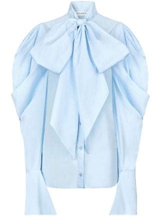 Nina Ricci Pussy Bow Cotton Shirt Farfetch