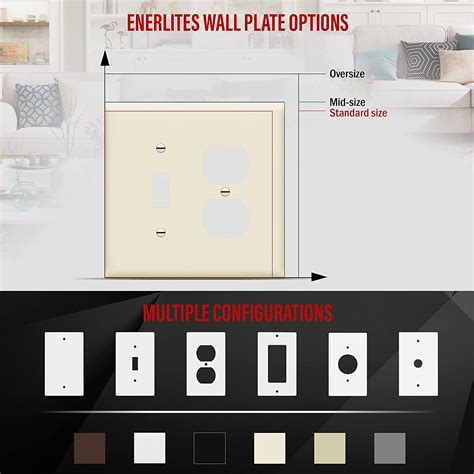 Enerlites Combination Toggle Light Switch Duplex Receptacle Outlet Wall Plate Cover Midsize 2