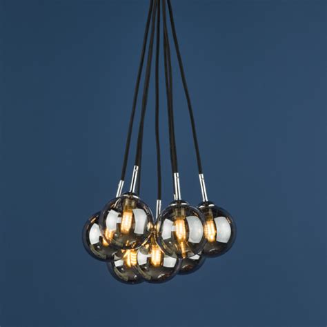 Elpis Light Cluster Pendant Light Polished Chrome Smoked Glass