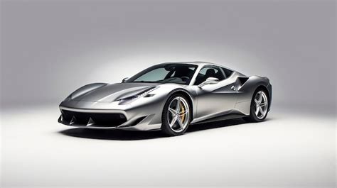 Silver Super Sports car isolated with white background | Premium AI ...