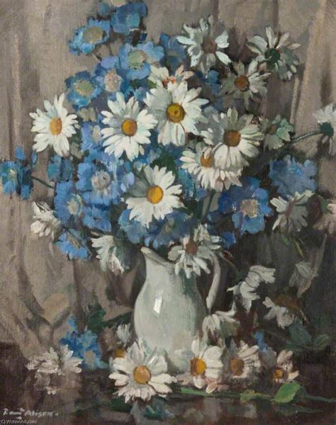 Oil Painting Replica Blue and White Flowers by David Alison (Inspired By) (1882-1955) | WahooArt.com