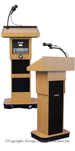 Height Adjustable Floor Podium With Wheels Wireless Lapel Microphone