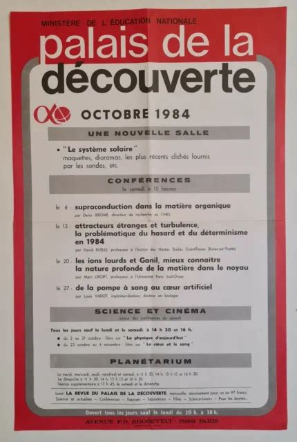 Palais De La D Couverte Affiche Originale Science Cin Ma