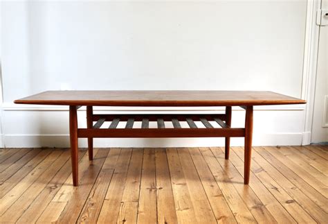 Table Basse Scandinave Teck Vintage Grete Jalk Colonel Vintage