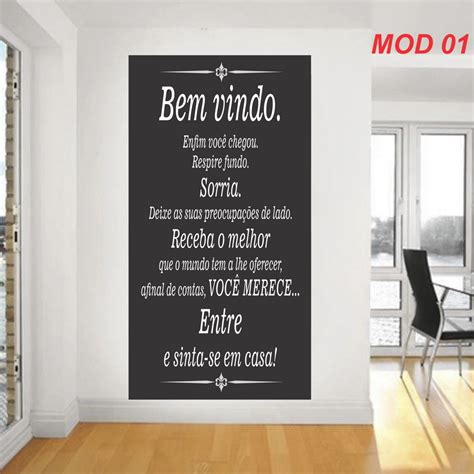 Adesivo De Parede Frase Bem Vindo Sinta Se Em Casa Decora O R