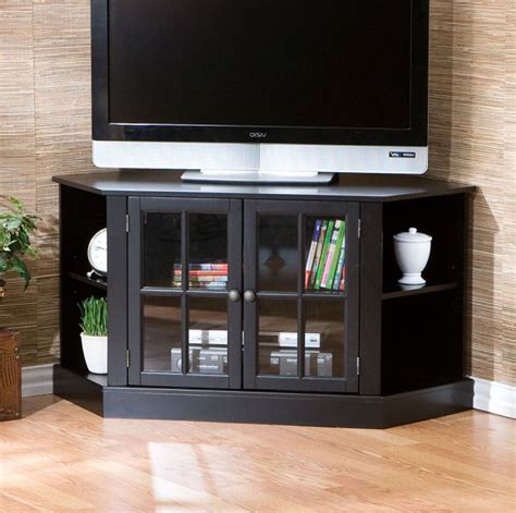 20 Inspirations Corner Tv Cabinets With Glass Doors