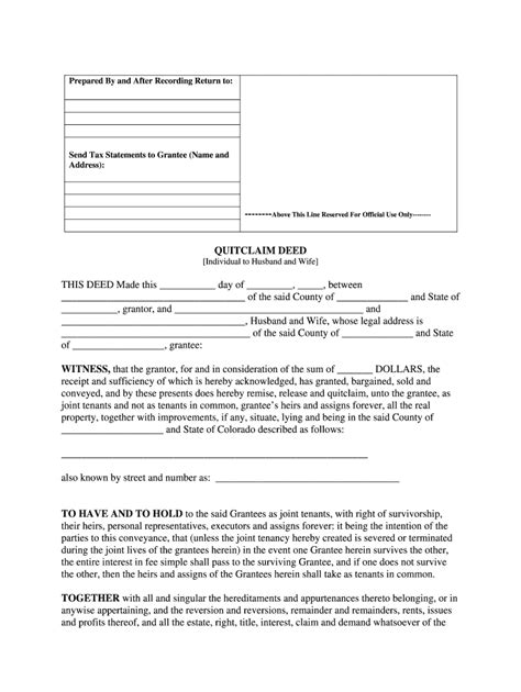 How To Fill Out A Quit Claim Deed In Colorado Fill Out Sign Online