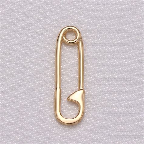 Plain Gold Pin Charm Gold Plated Household Pin Toolkit Charm Pendant