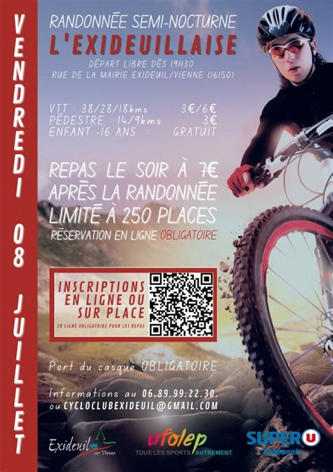 Flyer Randonn E Semi Nocturne L Exideuillaise Le 8 7 2022 Ref 72832