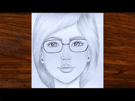 How To Draw Girl Face With Glasses For Beginners Pencil Sketch Of A