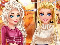 Jouer à Barbie et Elsa Motifs d automne Jeux gratuits en ligne avec